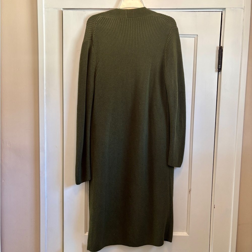 Banana republic, long dark green cotton cardigan - Picture 3 of 5